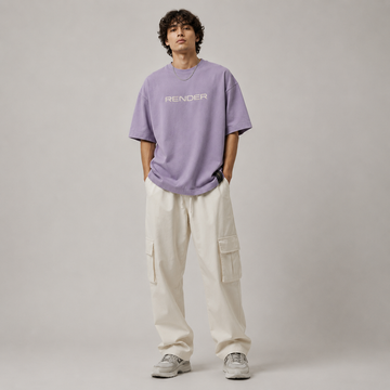 RENDER Lavender Oversized Drop Shoulder T-Shirt