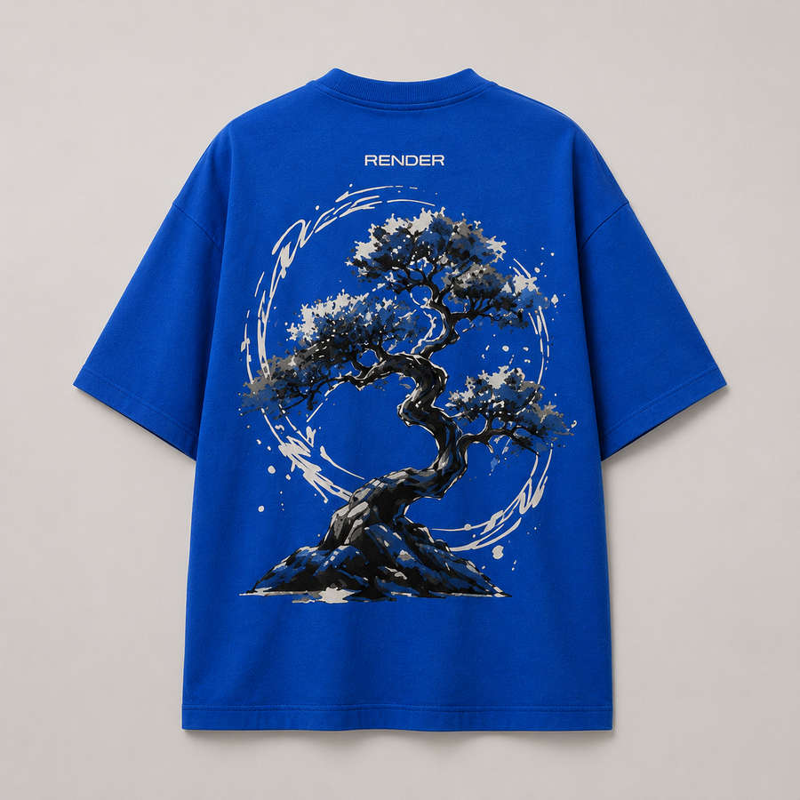 RENDER Phoenix Bonsai Oversized T-Shirt – Royal Blue