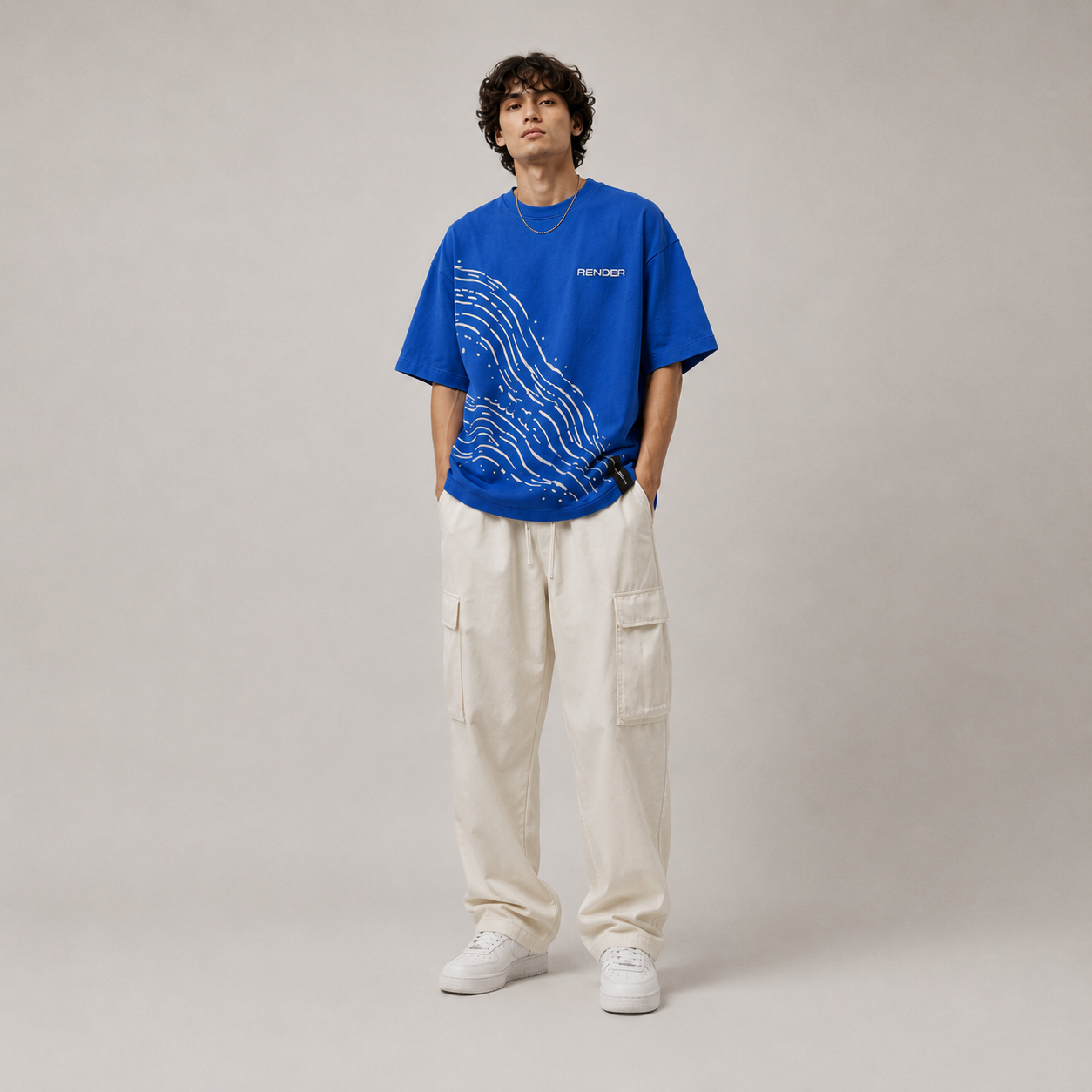 RENDER Phoenix Bonsai Oversized T-Shirt – Royal Blue