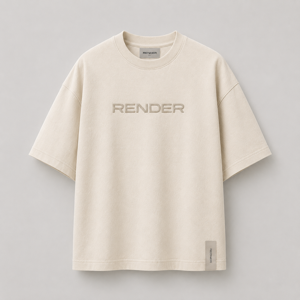 RENDER Ivory Oversized Drop Shoulder T-Shirt