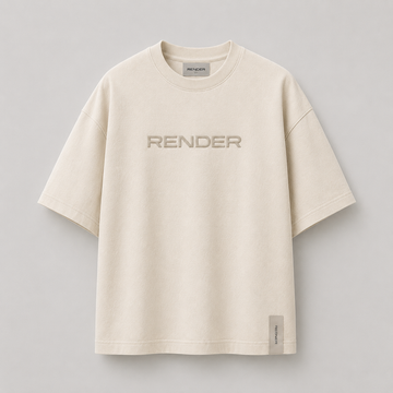 RENDER Ivory Oversized Drop Shoulder T-Shirt