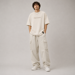 RENDER Ivory Oversized Drop Shoulder T-Shirt
