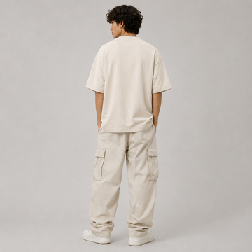 RENDER Ivory Oversized Drop Shoulder T-Shirt