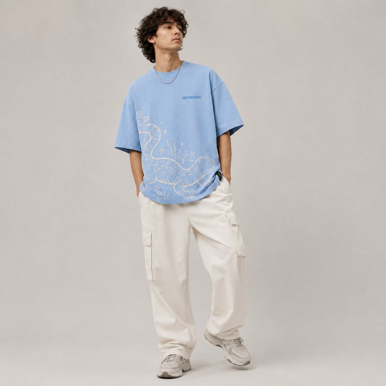 RENDER Phoenix Form Oversized T-Shirt – Red