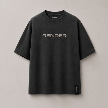 RENDER Charcoal Black Oversized Drop Shoulder T-Shirt