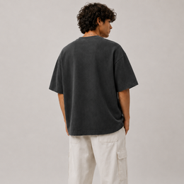 RENDER Charcoal Black Oversized Drop Shoulder T-Shirt