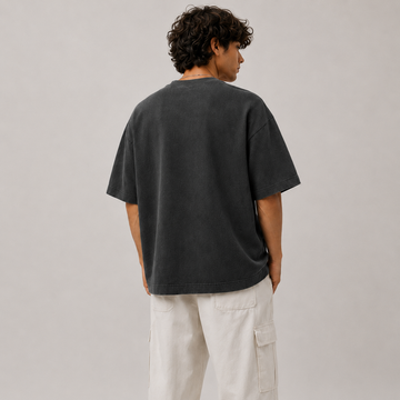 RENDER Charcoal Black Oversized Drop Shoulder T-Shirt