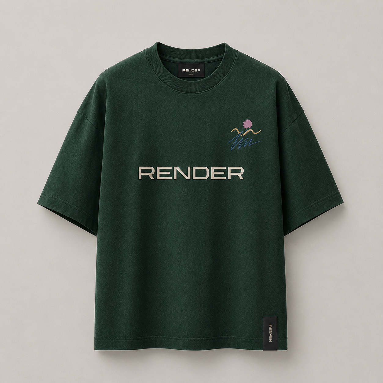 RENDER Forest Green Tropical Oversized T-Shirt