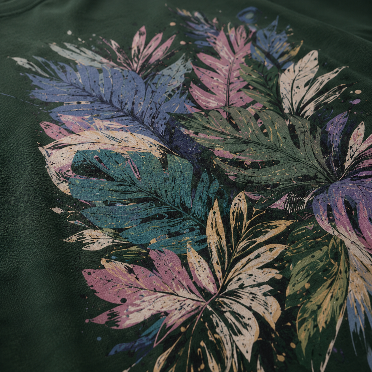 RENDER Forest Green Tropical Oversized T-Shirt