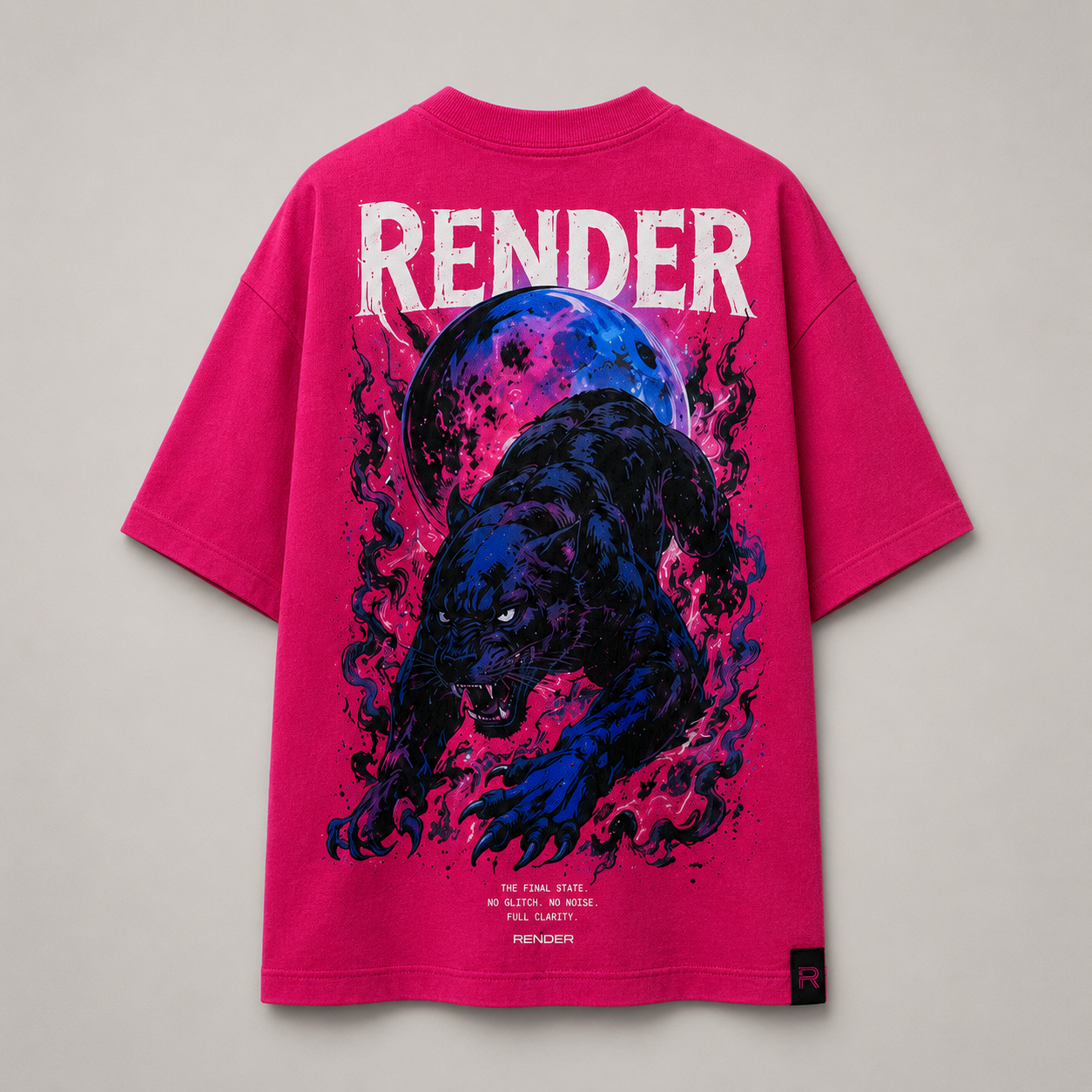 RENDER Midnight Panther Oversized T-Shirt – Magenta
