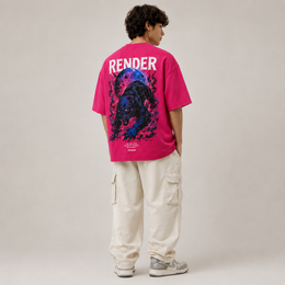 RENDER Midnight Panther Oversized T-Shirt – Magenta