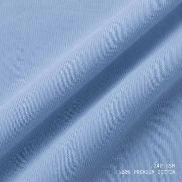 RENDER Skyline Serenity Oversized Tee Ice Blue – back view showing full panoramic ocean waves and cloudscape print